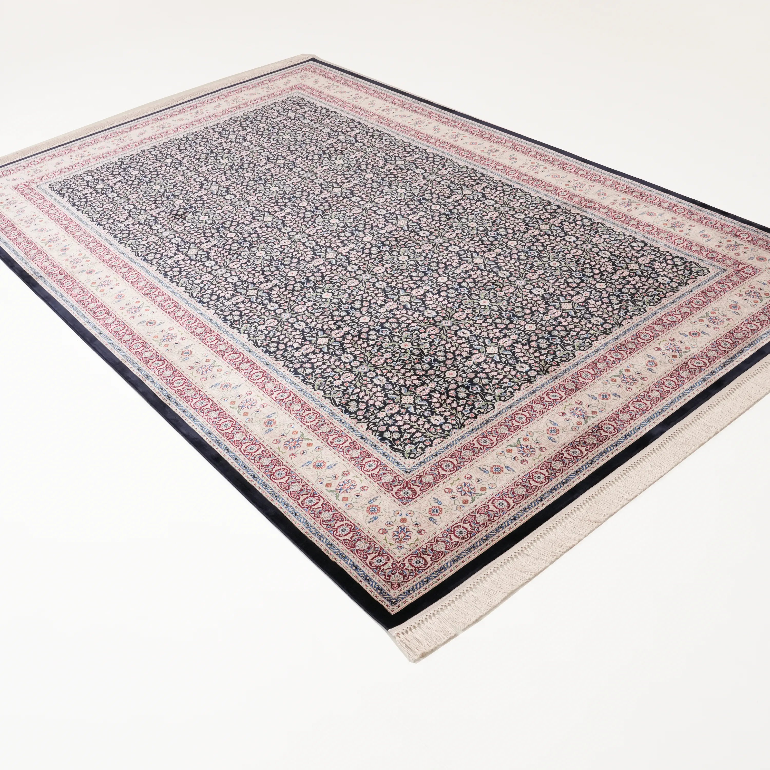 Efsun Serisi Hereke Desenli Lacivert Viskon Halı