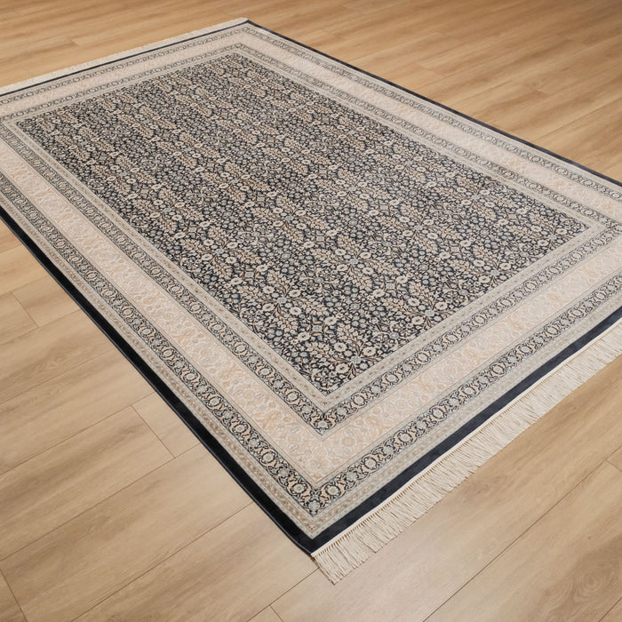 Efsun Serisi Hereke Desenli Lacivert Viskon Halı, 160x230 – 300x400 cm — Halıcızade