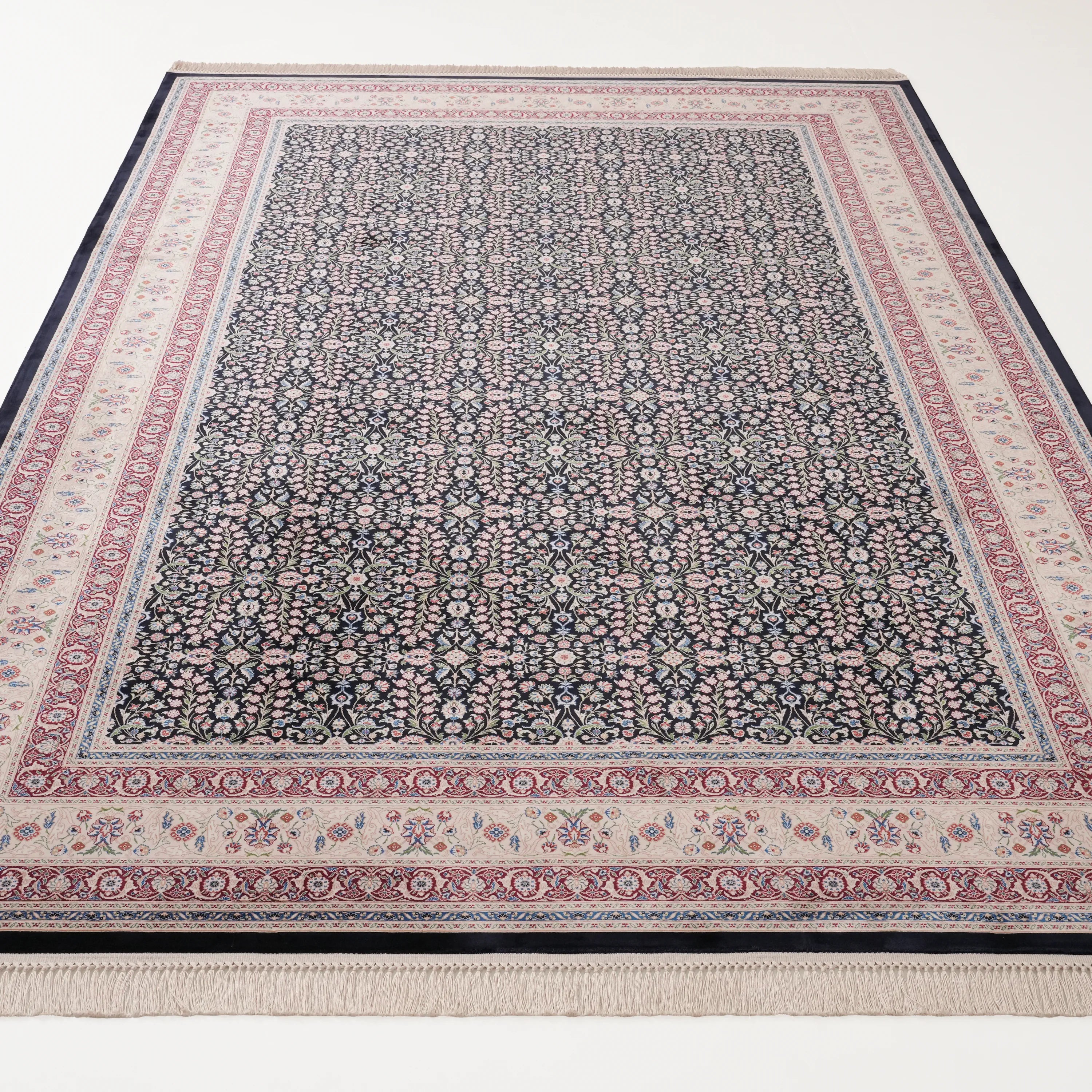 Efsun Serisi Hereke Desenli Lacivert Viskon Halı