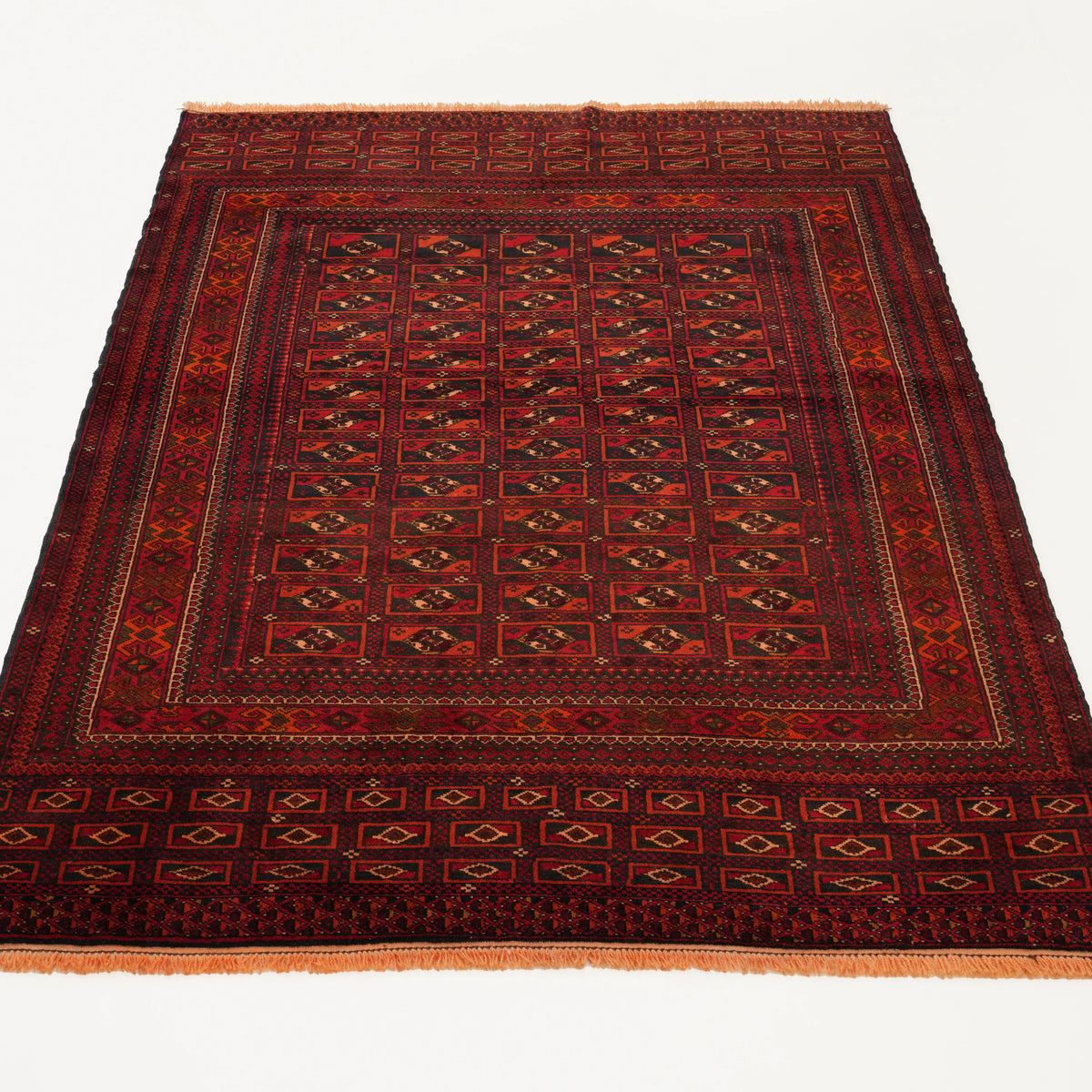 El Dokuma Afgan Desenli 70+ Yaş Belüç Herat Halısı — 126x185 cm
