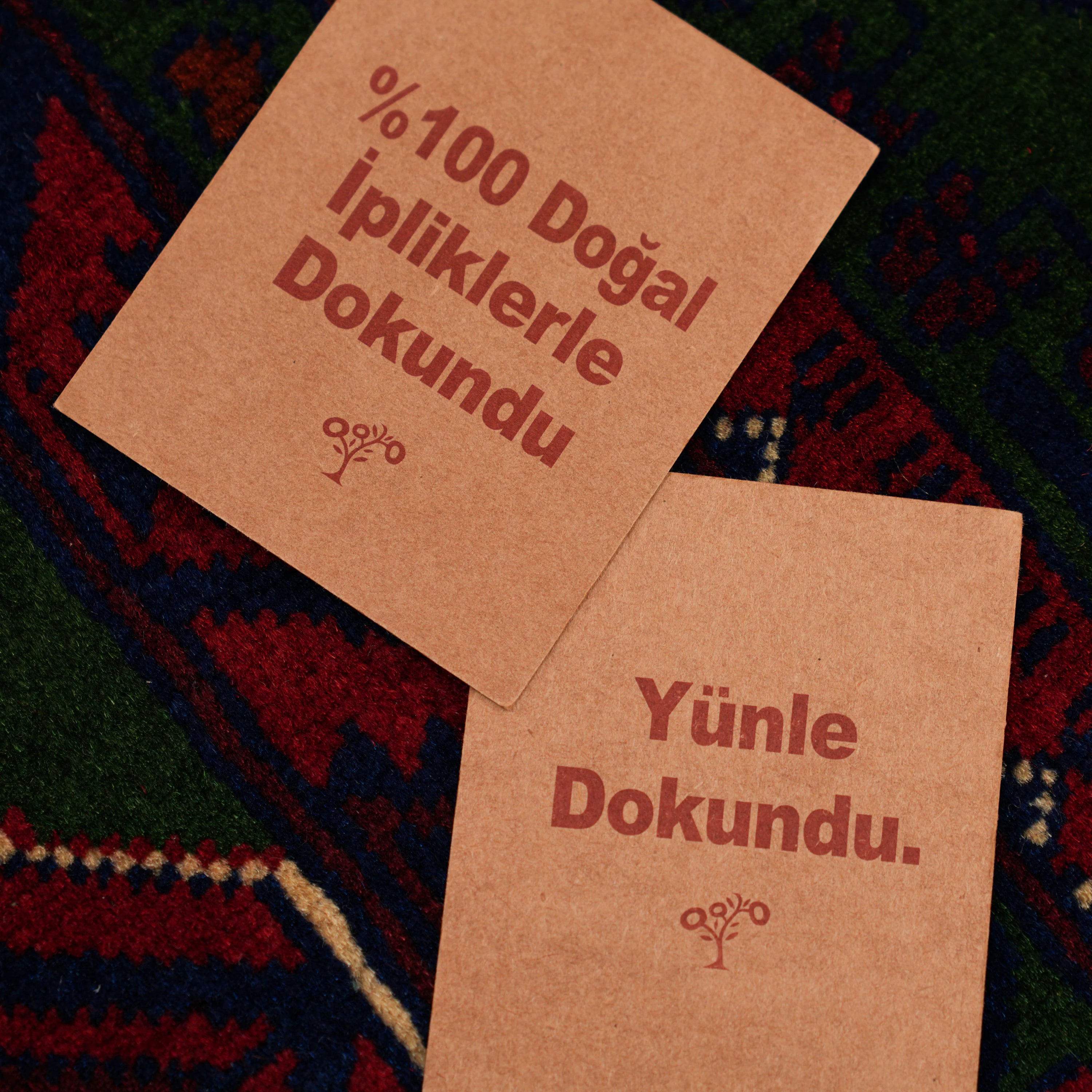 El Dokuma Afgan Desenli Yeşil Yün Khamyap Halı