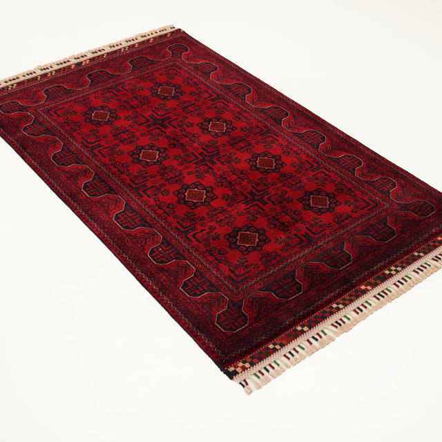 El Dokuma Afgan Desenli Yün Bordo Etnik Bilicik Halı, 99×159 cm Translation missing: tr.hz.card.alt_brand