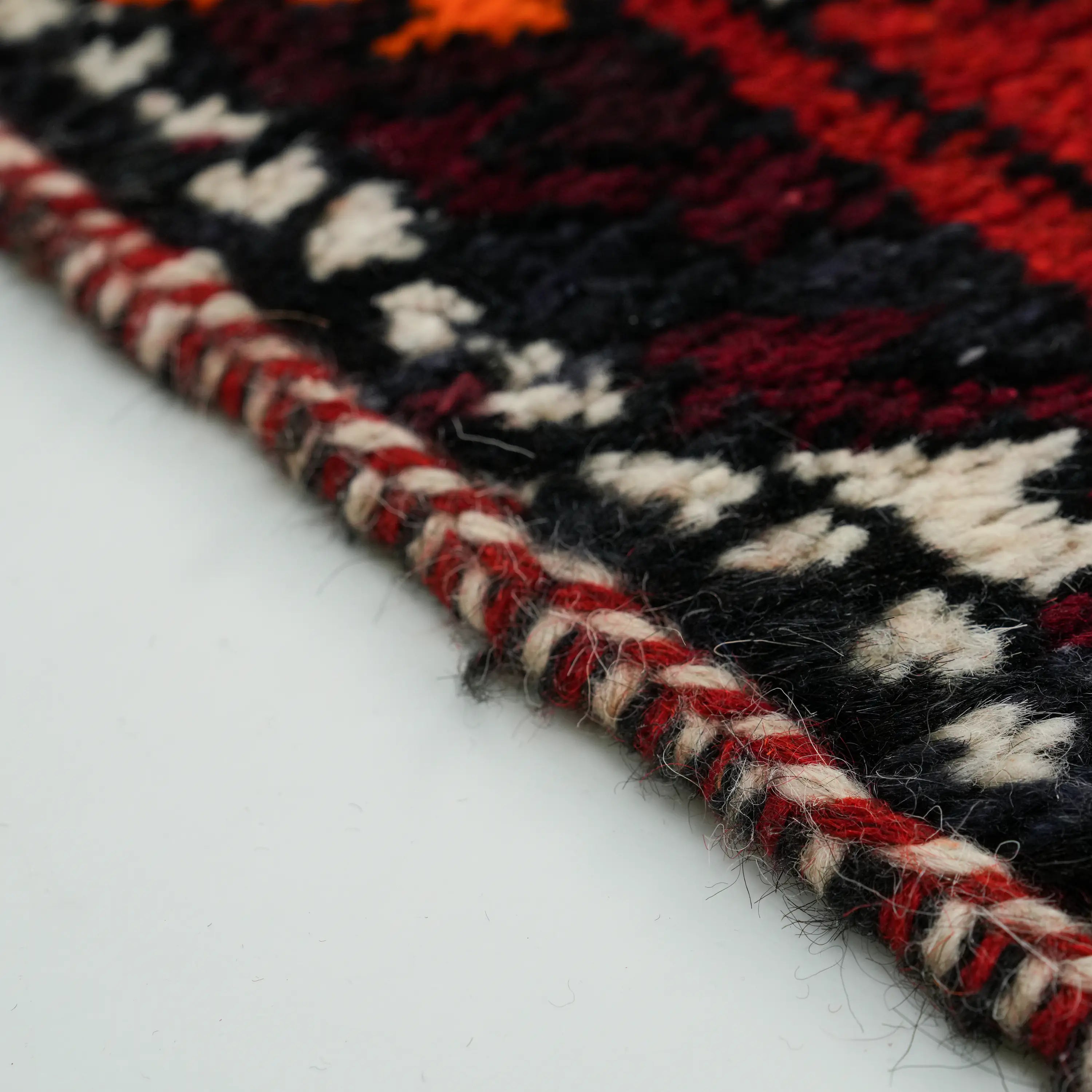 Handwoven Anatolian Patterned Burgundy 80+ Years Root Dye Kirmen Rug