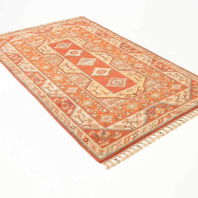 El Dokuma Anadolu Desenli Kahverengi Yün Milas Halısı, 160x250 cm — Halıcızade