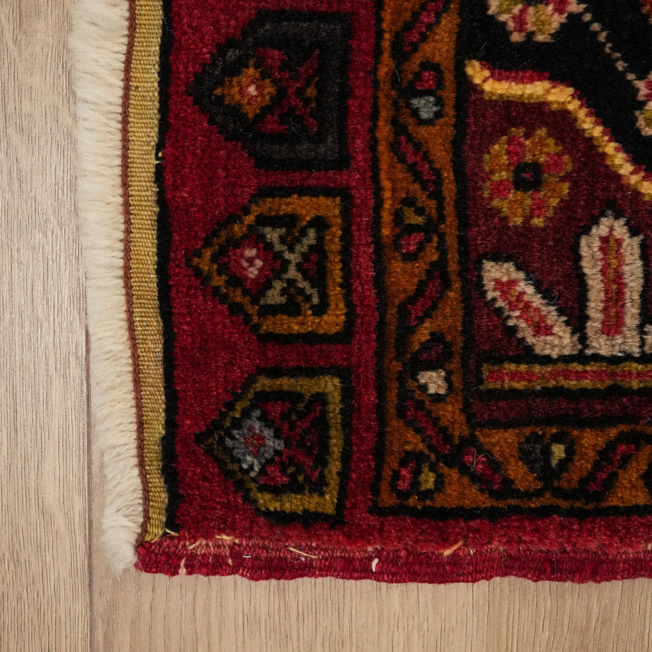 Konya İnlice Sandık Eskisi El Dokuma Halı Yastık — etnik desenli