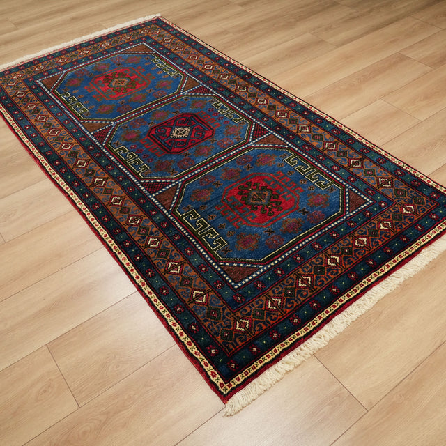 Niğde Arısama el dokuma yün halı, lacivert, 119x221 cm — Halıcızade