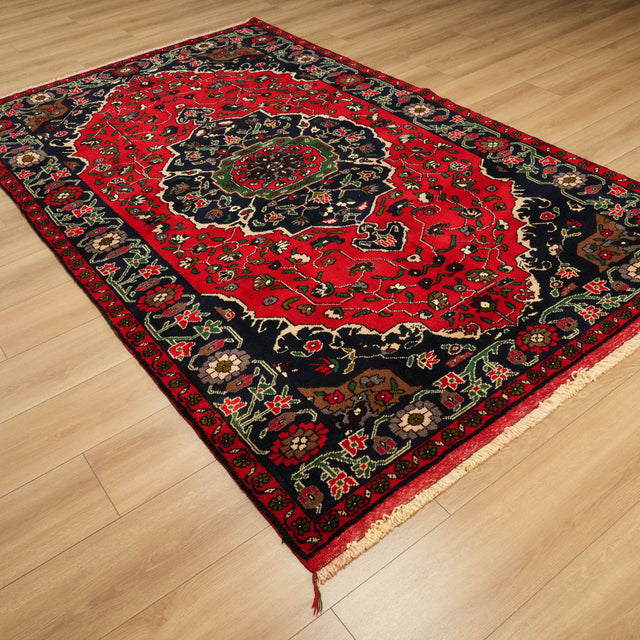 El Dokuma Anadolu Desenli Yün Konya Karapınar Halısı, lacivert, 187x298 cm — Halıcızade