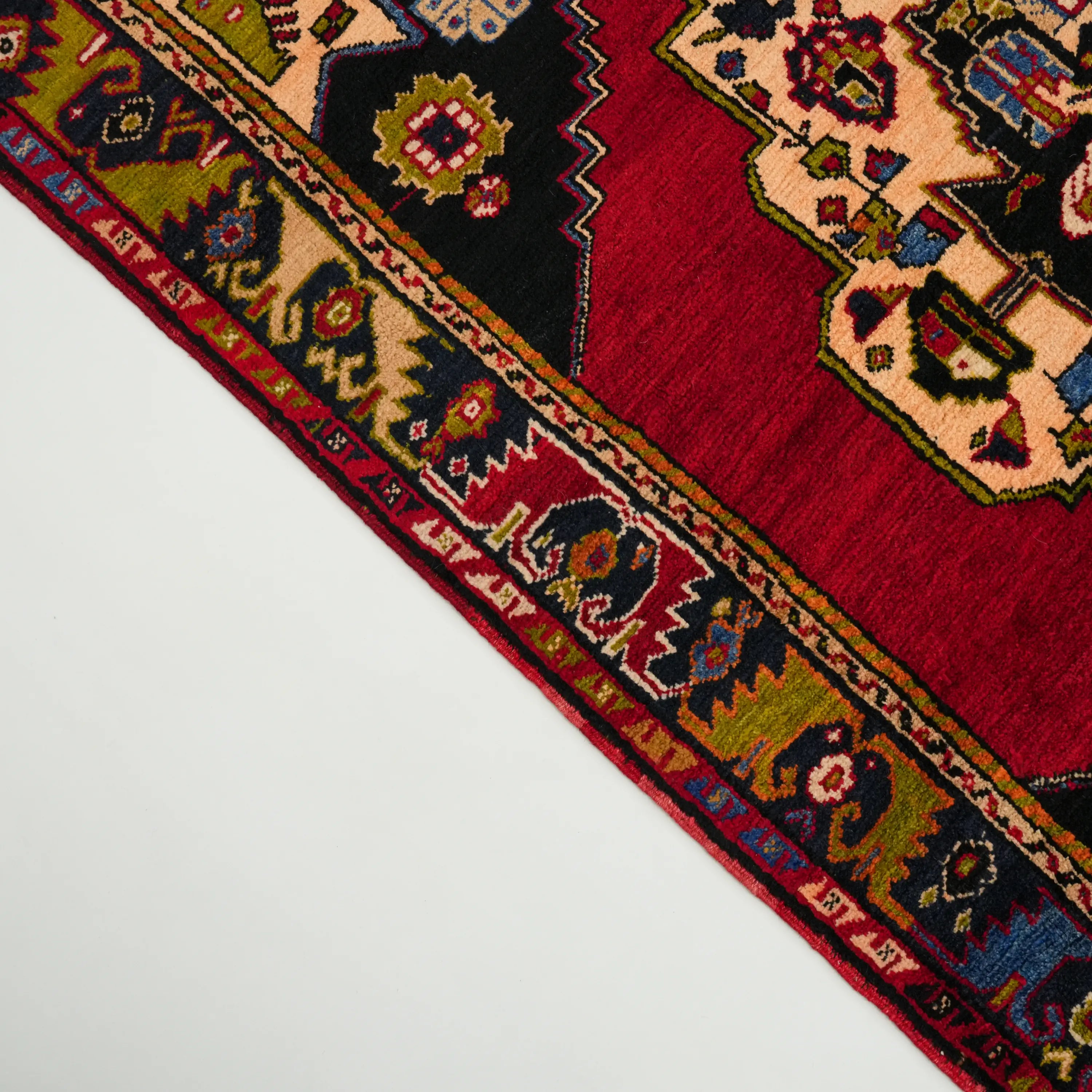 El Dokuma Anadolu Desenli Konya Karapınar Köy Dokuma Sandık Eskisi Yün Halı