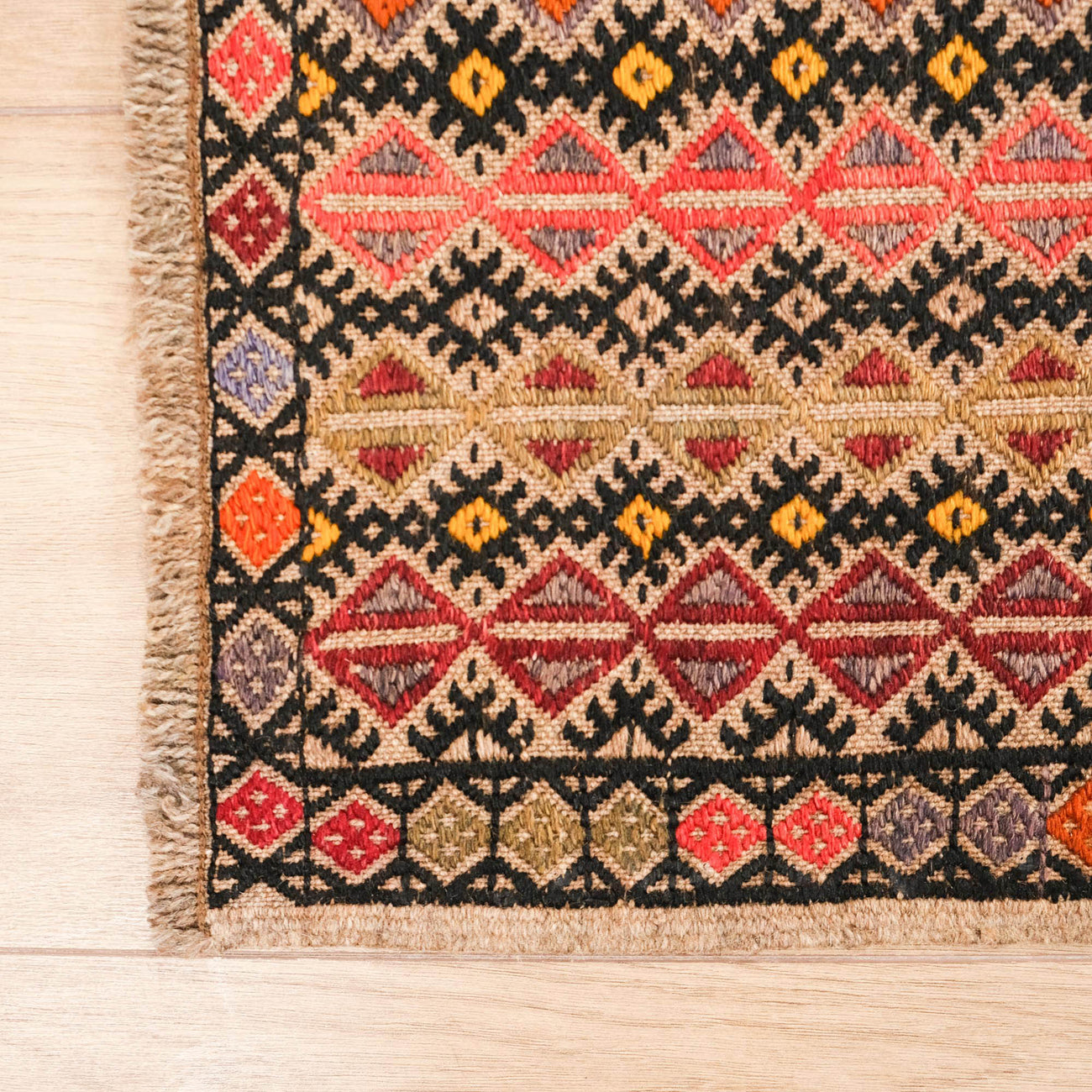 El Dokuma Anadolu Desenli Rengarenk Karapınar Cicim Kilim — etnik desenli