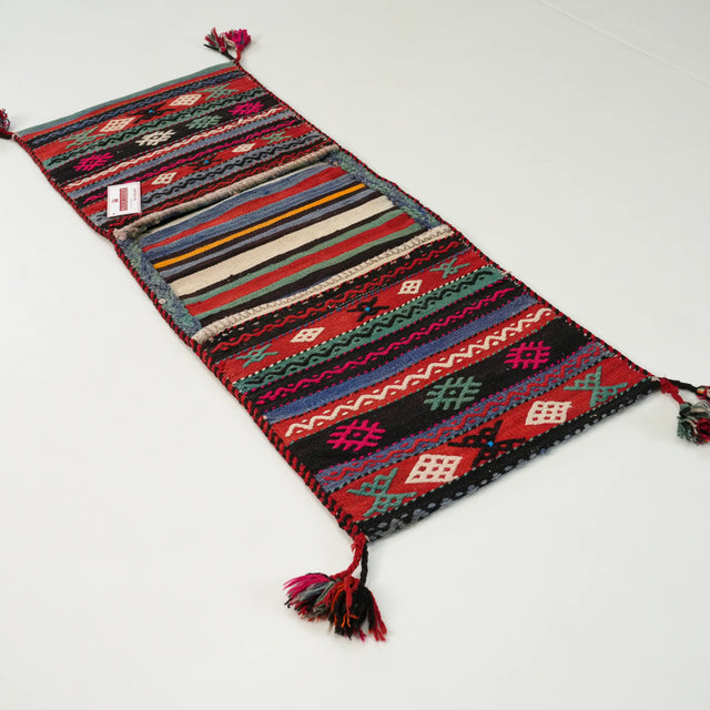El Dokuma Anadolu Desenli Rengarenk Manisa Karakeçili Yörük Heybe, 50x141 cm — Halıcızade