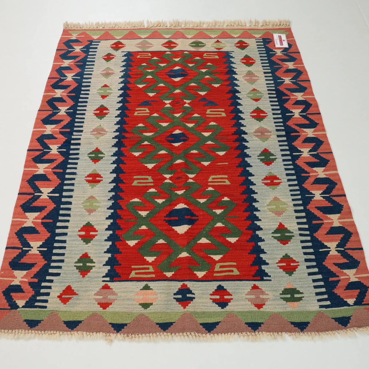 El Dokuma Anadolu Desenli Rengarenk Sandık Eskisi Uşak Köy Kilimi — el dokuma kilim