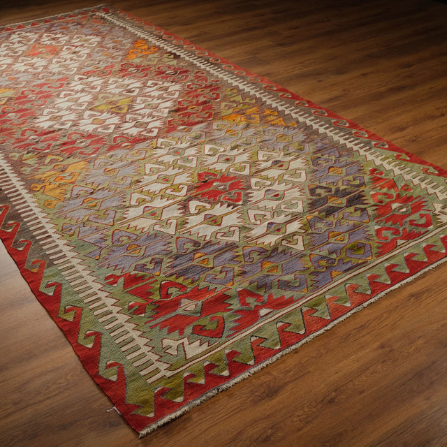El Dokuma Anadolu Desenli Rengarenk Sivrihisar Kilim, 175x370 cm — Halıcızade