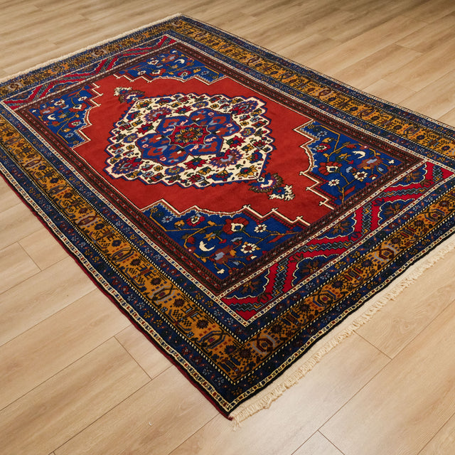 Anadolu desenli el dokuma Taşpınar halı, rengarenk, 183x272 cm — Halıcızade