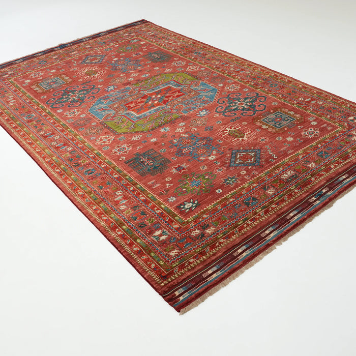 El Dokuma Anadolu Desenli Rengarenk Yün Halı, 193x300 cm — Halıcızade