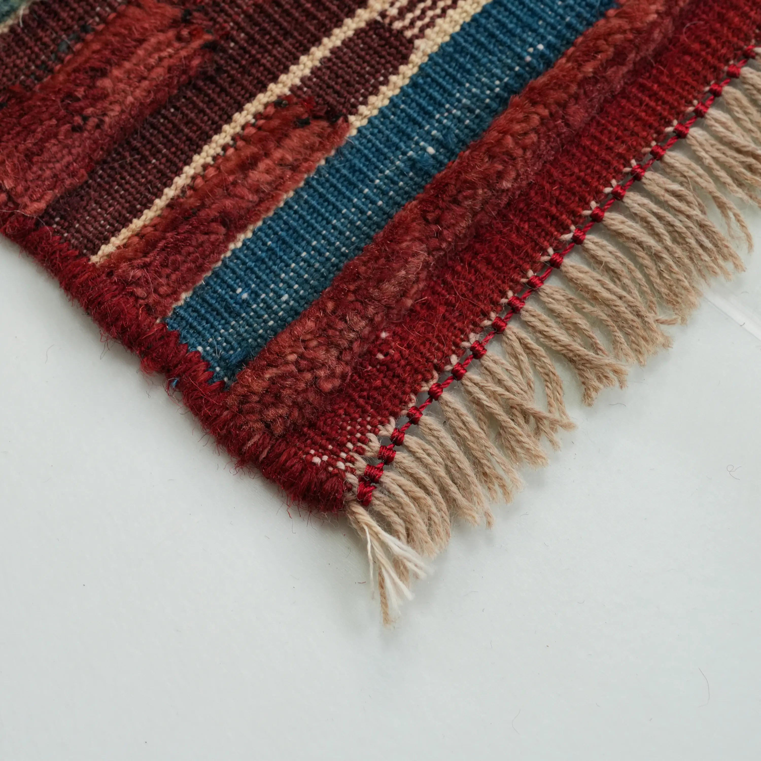 Handwoven Anatolian Patterned Colorful Wool Rug