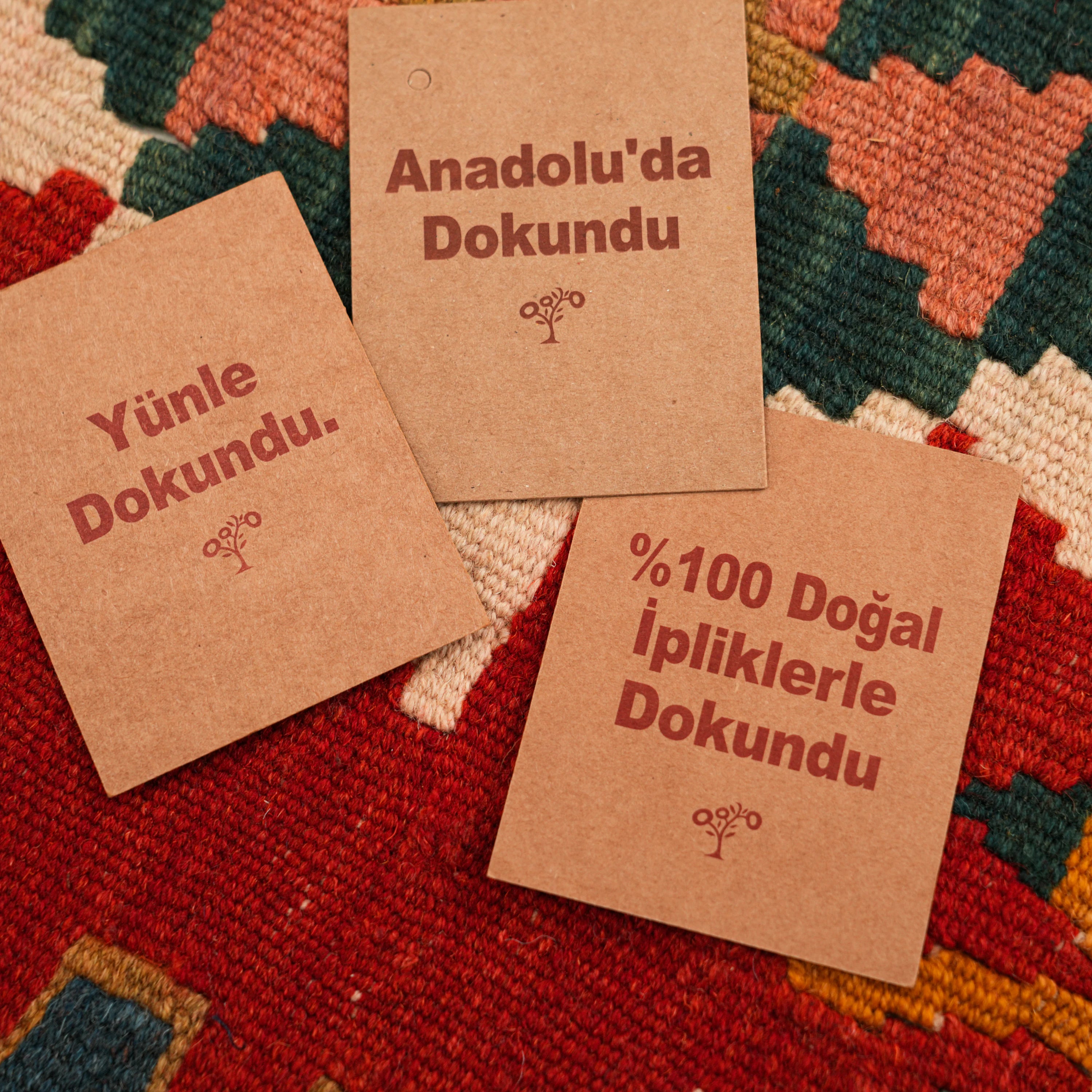 Handwoven Anatolian Pattern colorful Wool Kayseri Kilim