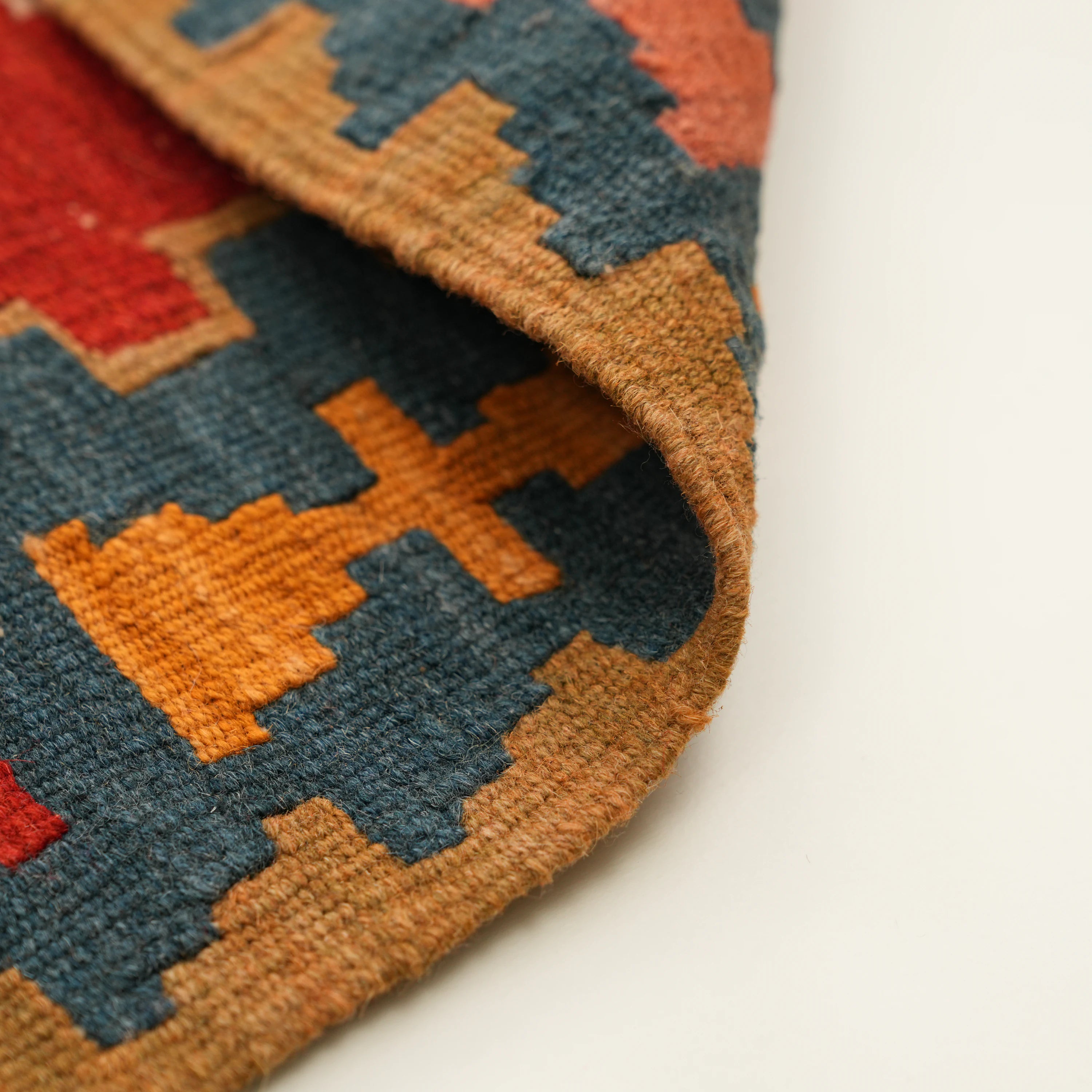 Handwoven Anatolian Pattern colorful Wool Kayseri Kilim