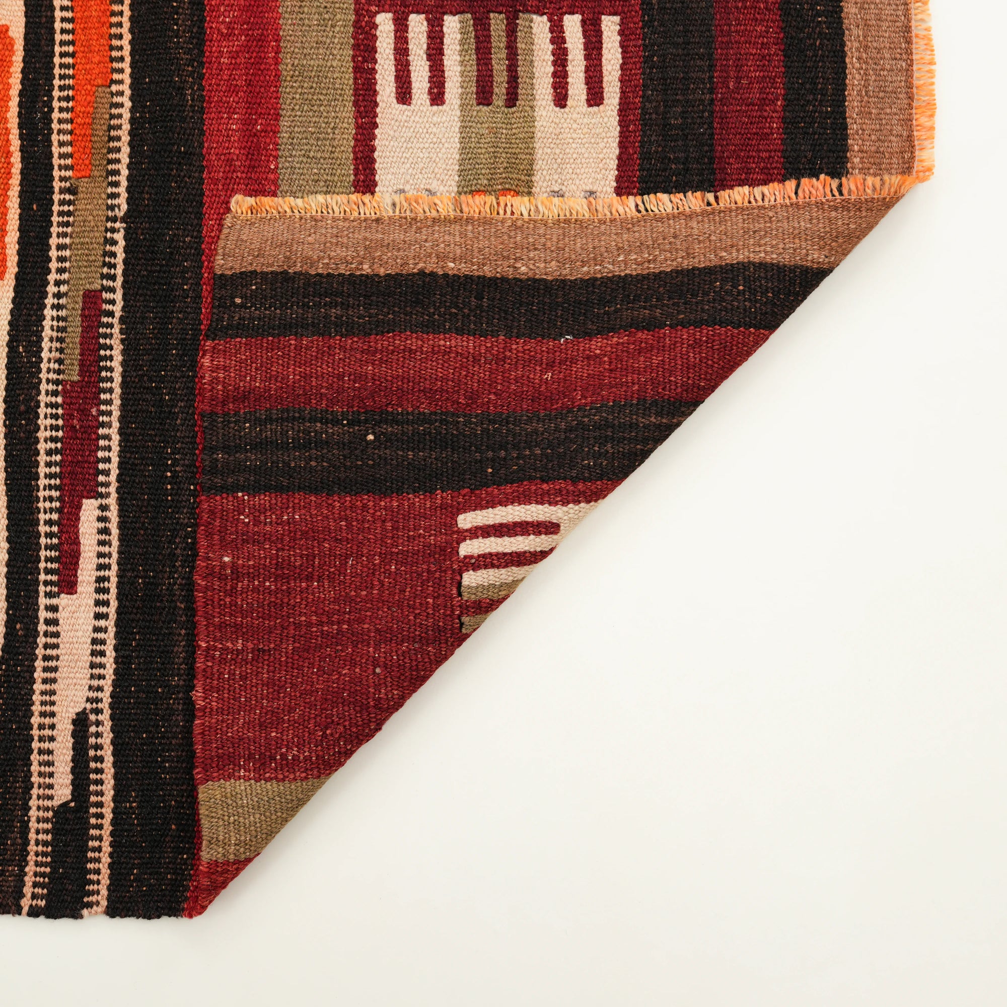 El Dokuma Anadolu Desenli Rengarenk Yün Kilim
