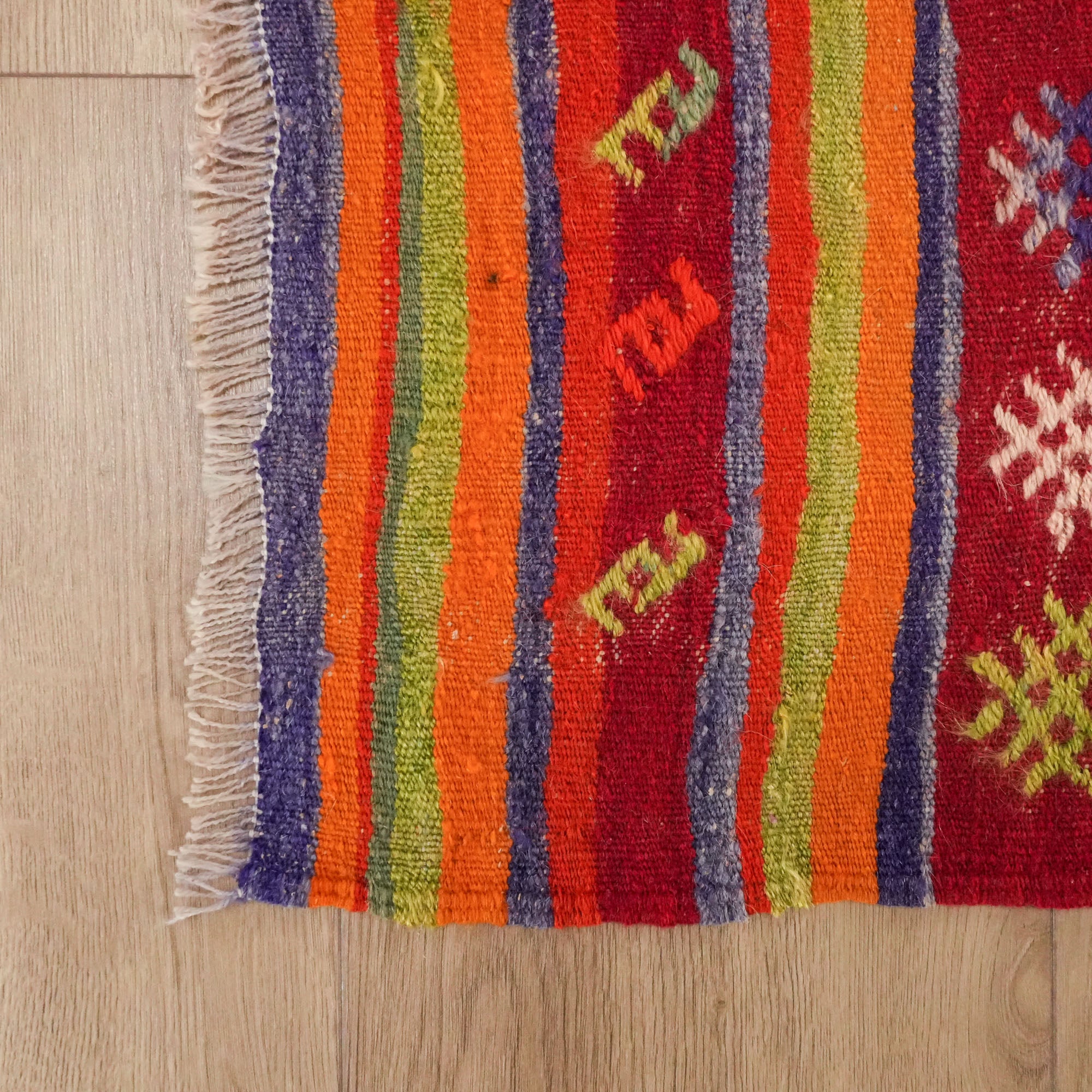 Hand Woven Anatolian Patterned Colorful Wool Sivas Rug