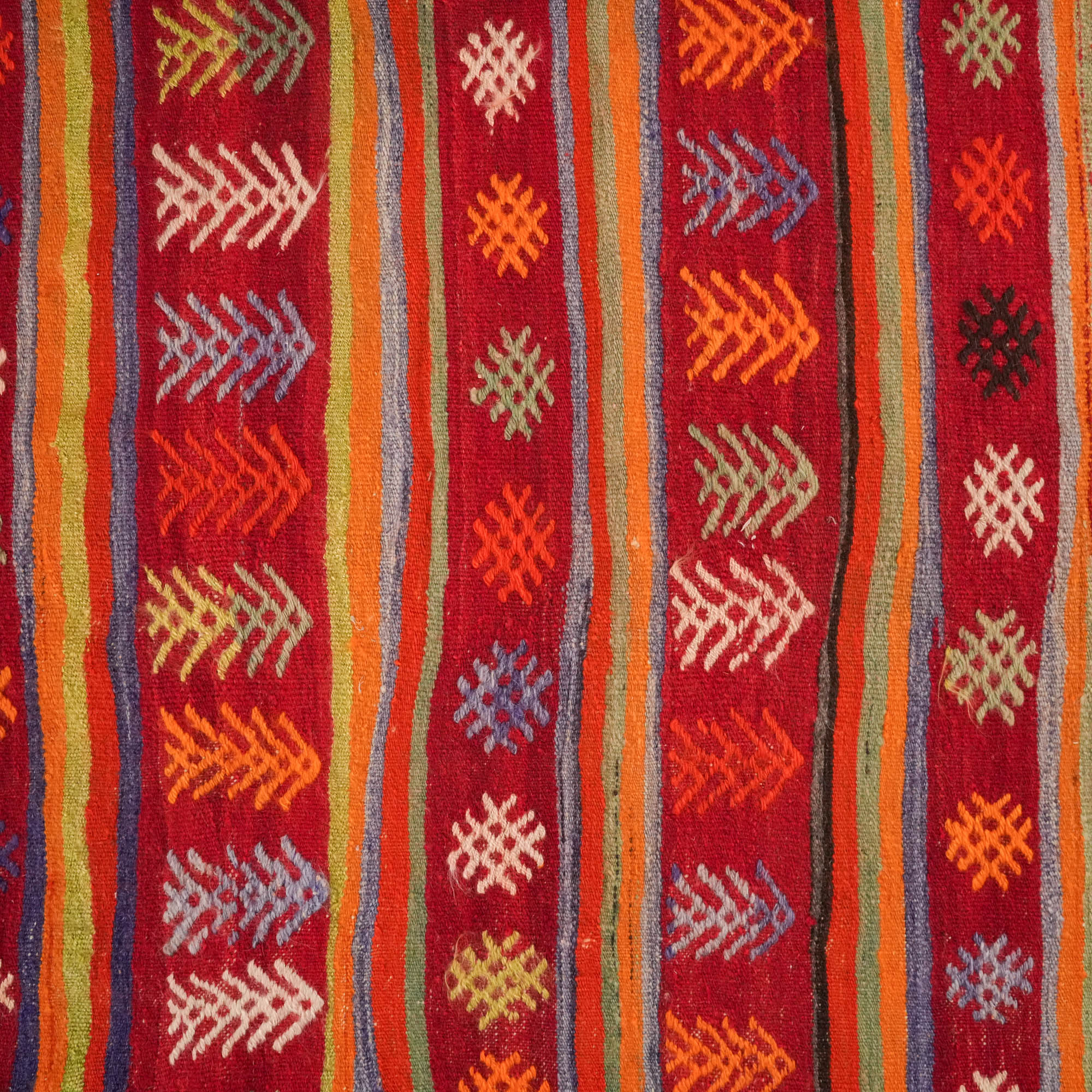 Hand Woven Anatolian Patterned Colorful Wool Sivas Rug