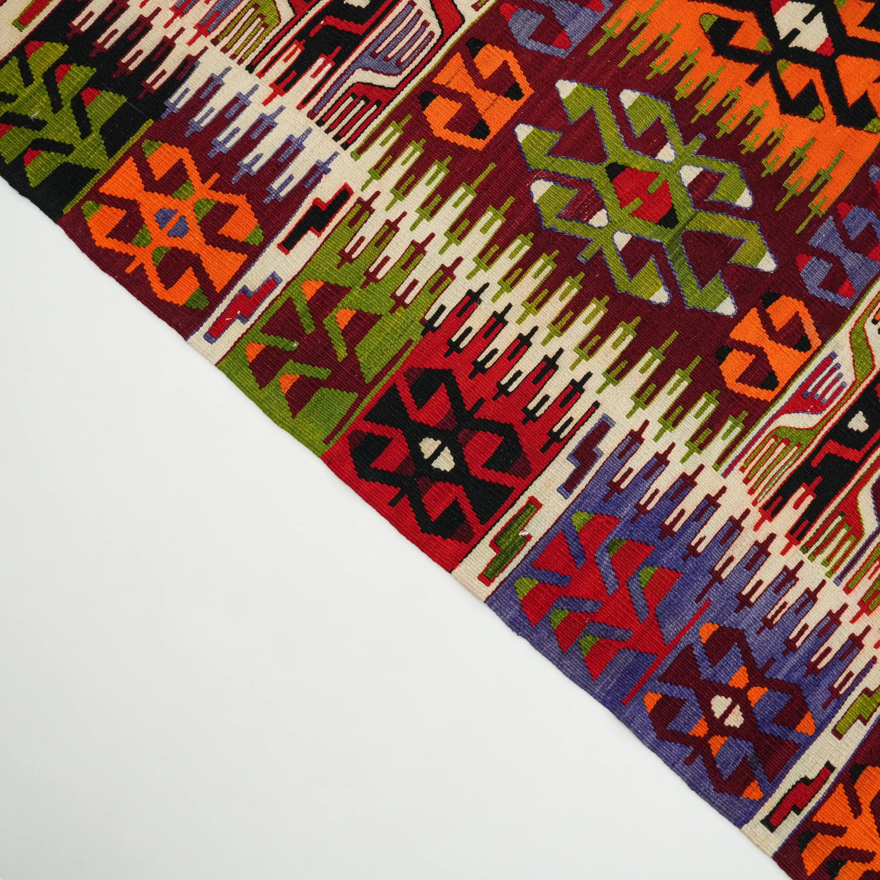 Handwoven Anatolian Patterned Chest Antique Denizli Çalçırpı Kilim