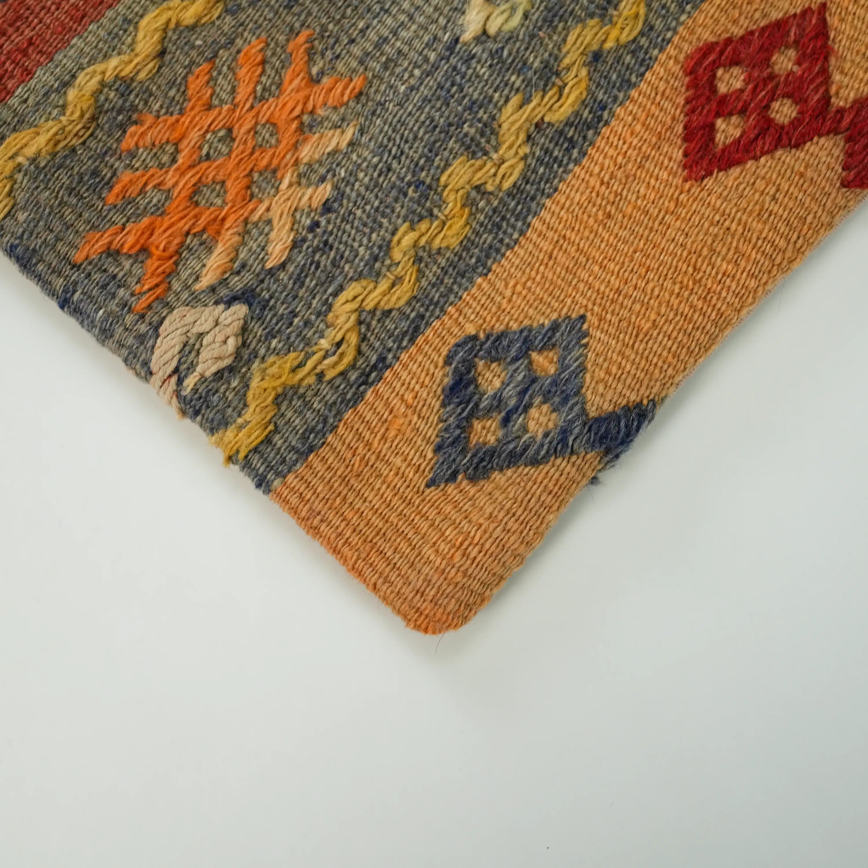 Handwoven Anatolian Pattern Wool Colorful Cushion Cover