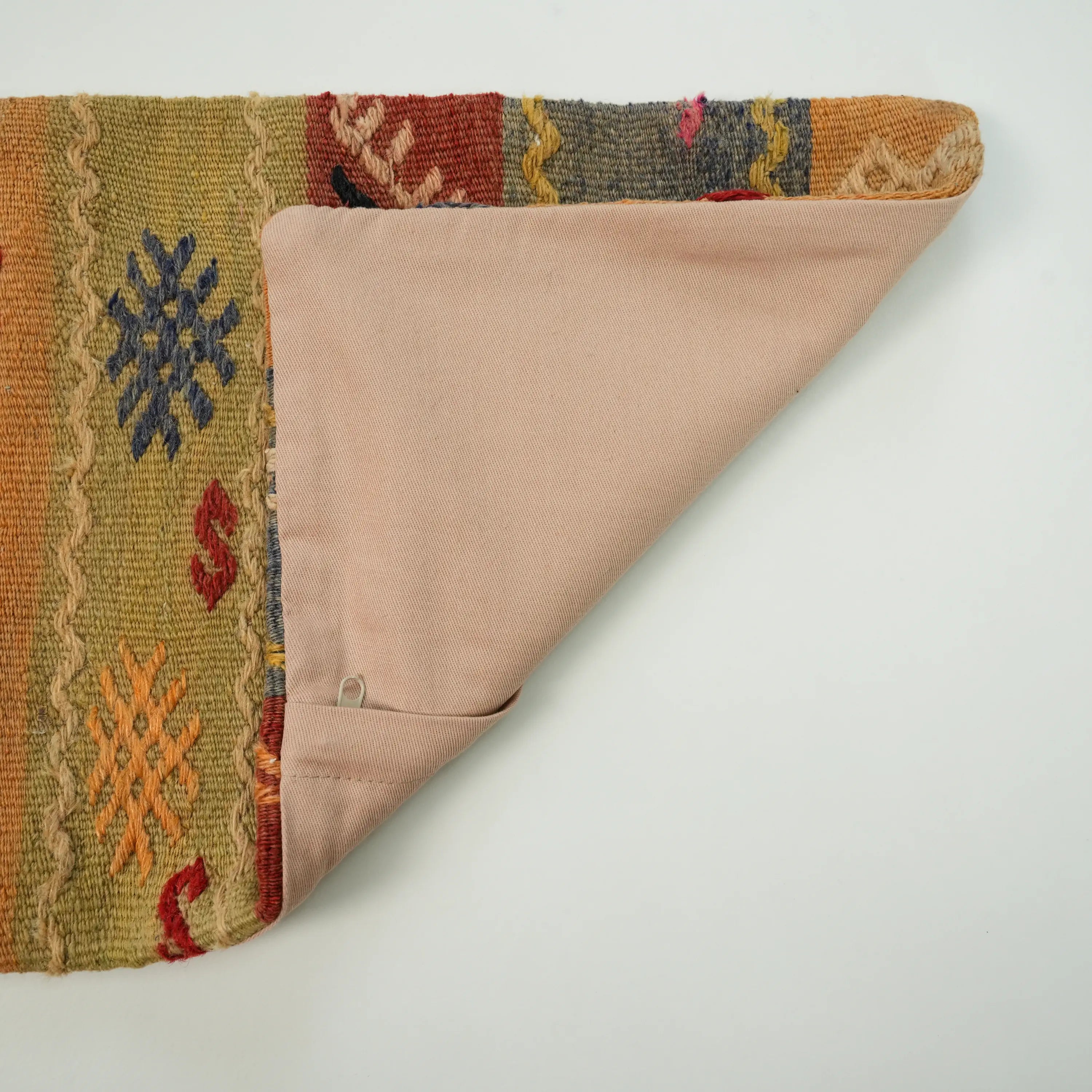 Handwoven Anatolian Pattern Wool Colorful Cushion Cover