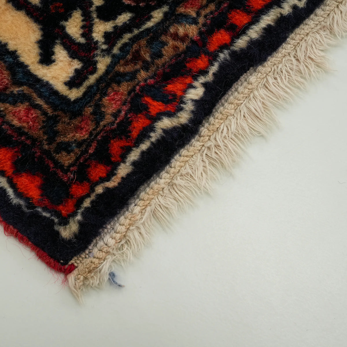 Navy Anatolian Hand-Knotted Wool Bijar Rug — sitting room rug