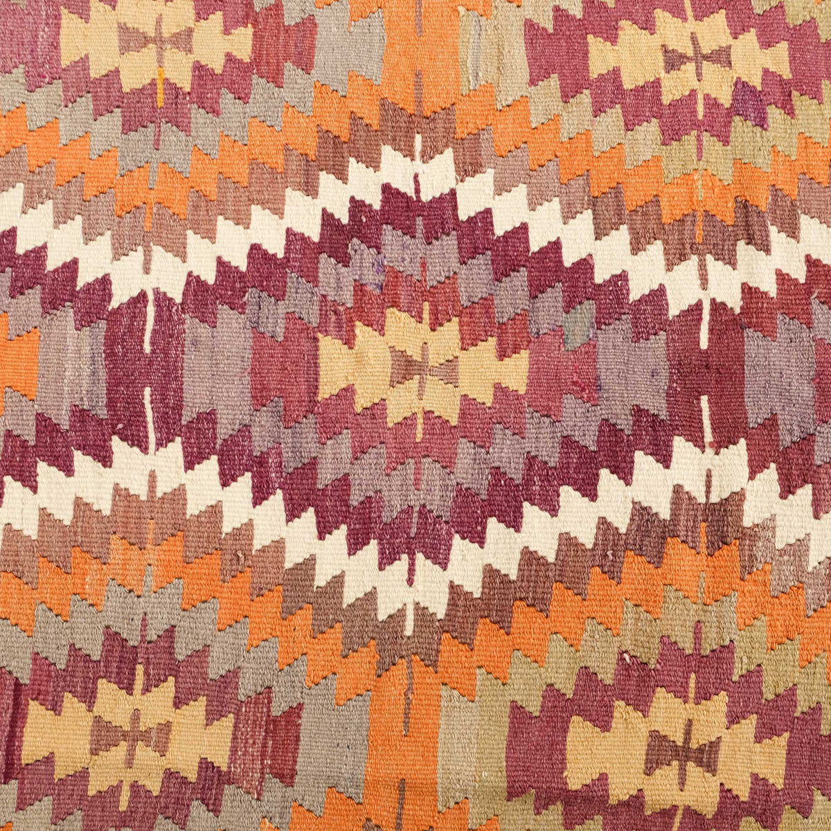 El Dokuma Anadolu Kaş Barak Desenli Rengarenk Kilim — etnik desenli