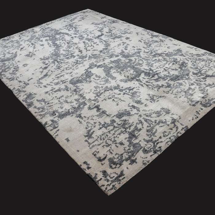 El Dokuma Bambu Soyut Desenli Krem Halı, 170x240 – 226x327 cm — Halıcızade