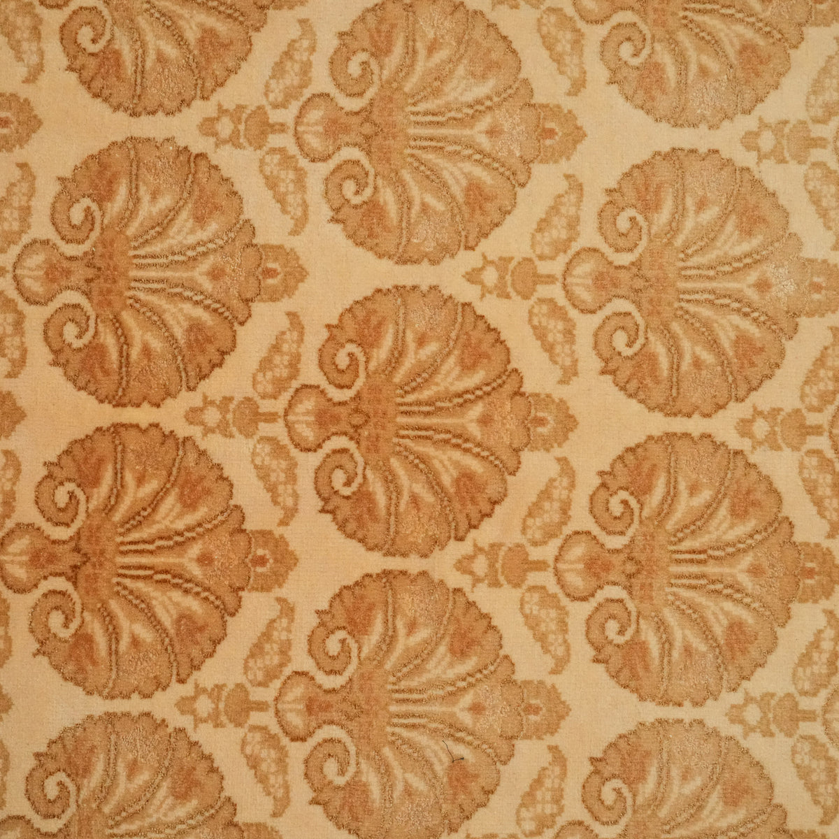Cream Frame-Pattern Hand-Knotted Wool Rug — wool