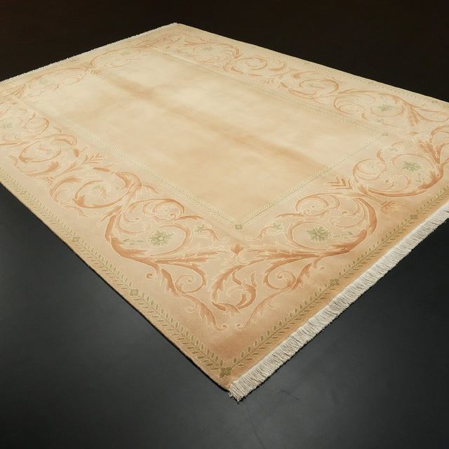 El Dokuma Çerçeve Desenli Vizon Yün Klasik Halı, 248x344 cm — Halıcızade