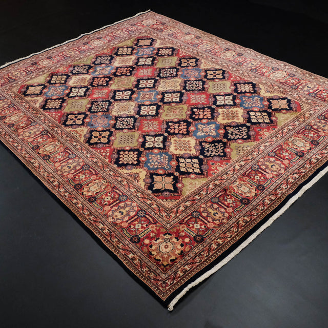 Çiçek desenli el dokuma Bicar halısı, rengarenk, 201x247 cm — Halıcızade