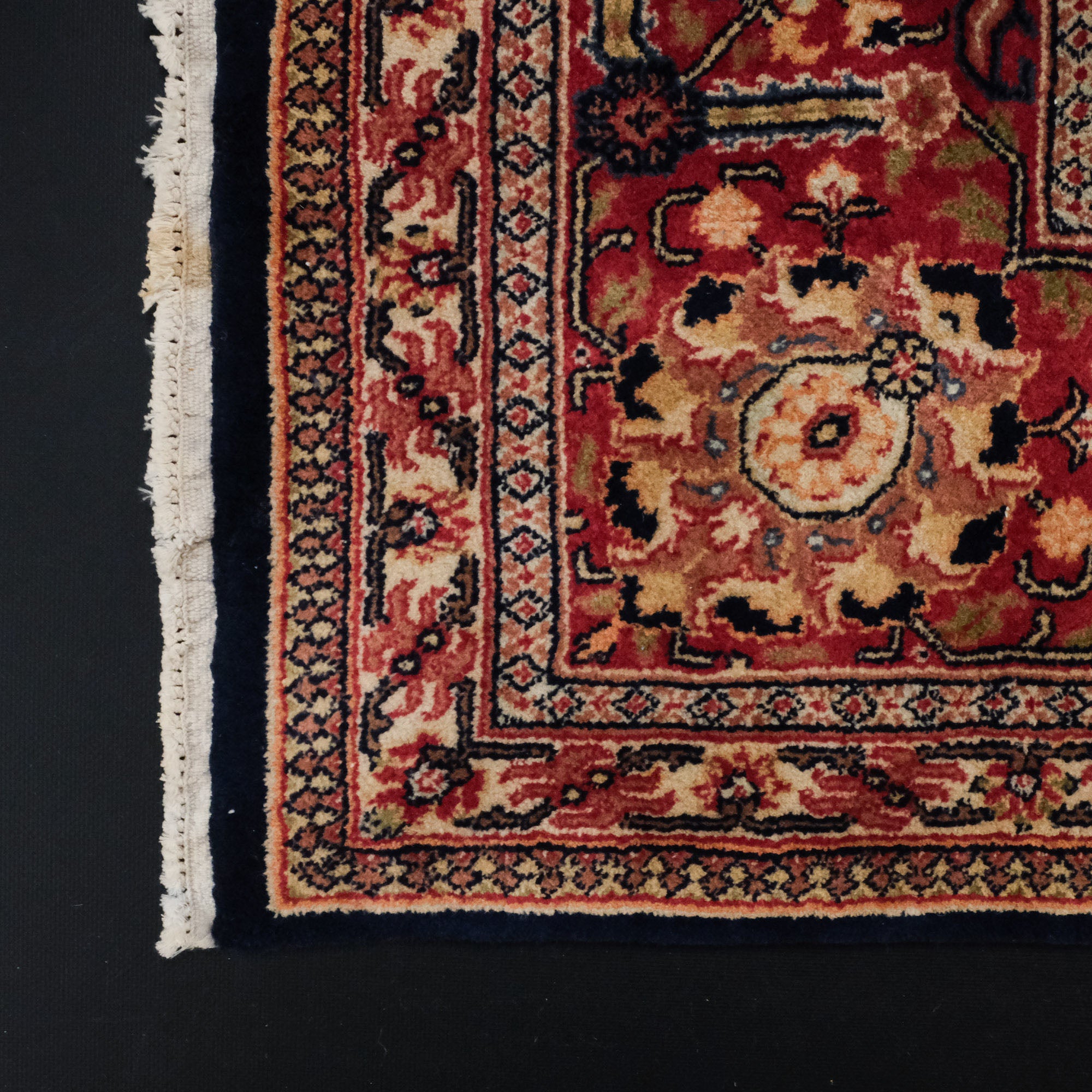 Hand-Woven Floral Patterned Colorful Iranian Bicar Carpet