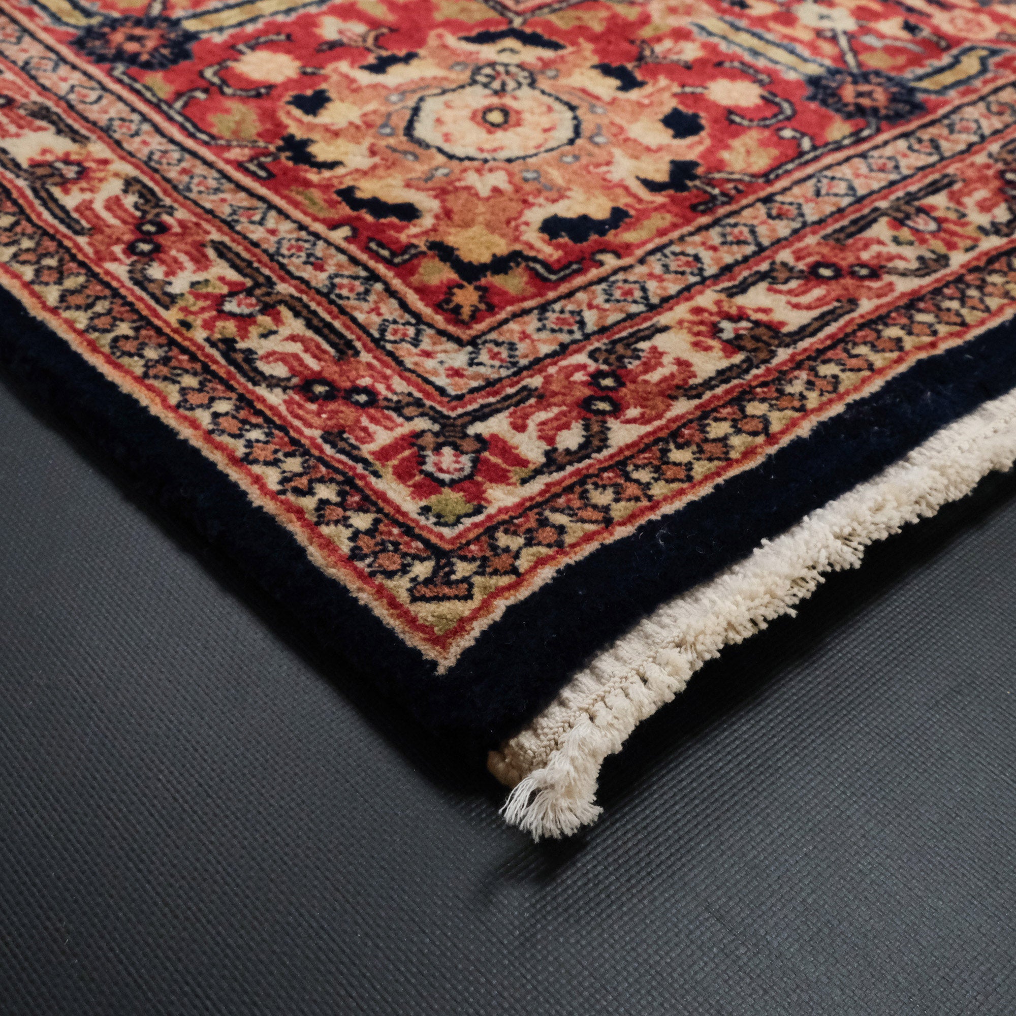 Hand-Woven Floral Patterned Colorful Iranian Bicar Carpet