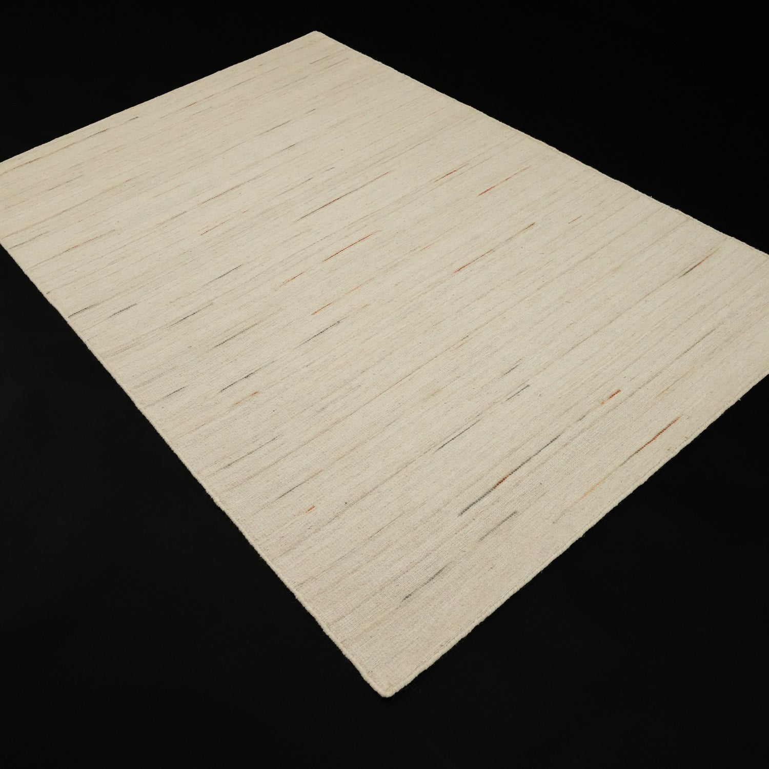 El Dokuma Çizgi Desenli Beyaz Kilim, 120x180 – 200x300 cm — Halıcızade