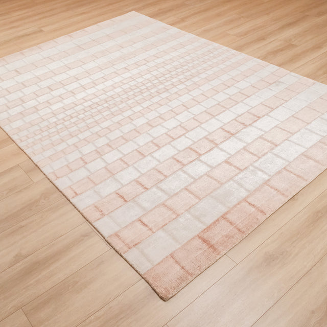 Mink Striped Hand-Knotted Bamboo Viscose Rug, 200×300 cm Halıcızade