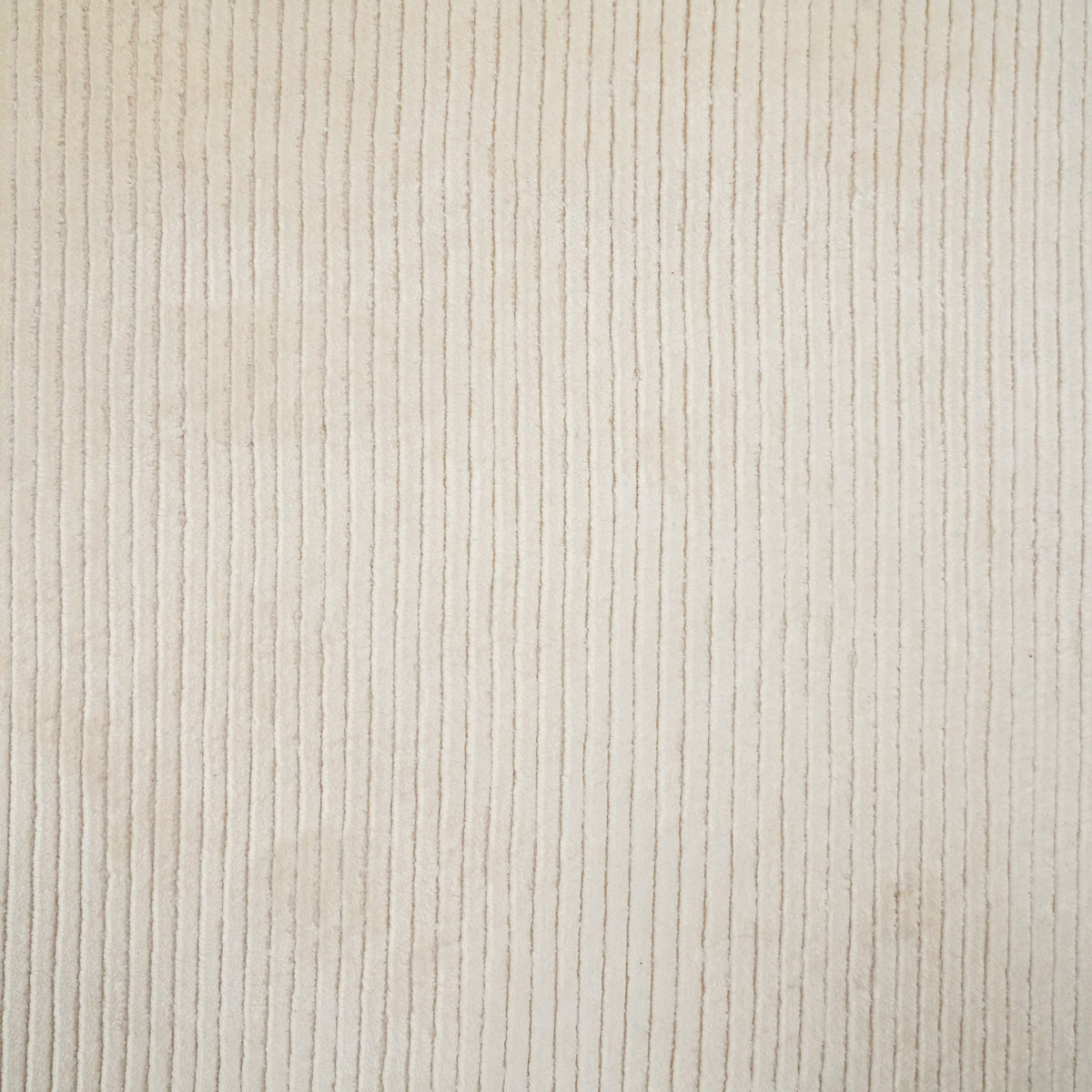 Cream Line-Pattern Hand-Knotted Wool and Viscose Rug — striped