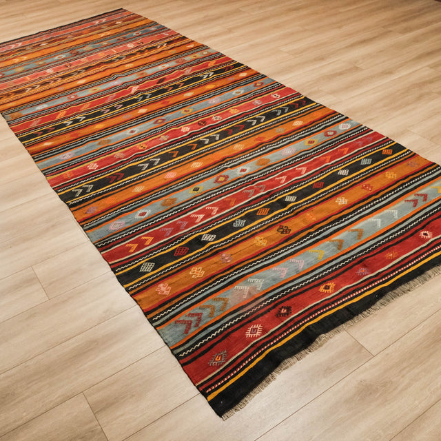 El Dokuma Çok Renkli Anadolu Cicim Kilim, 161x392 cm — Halıcızade