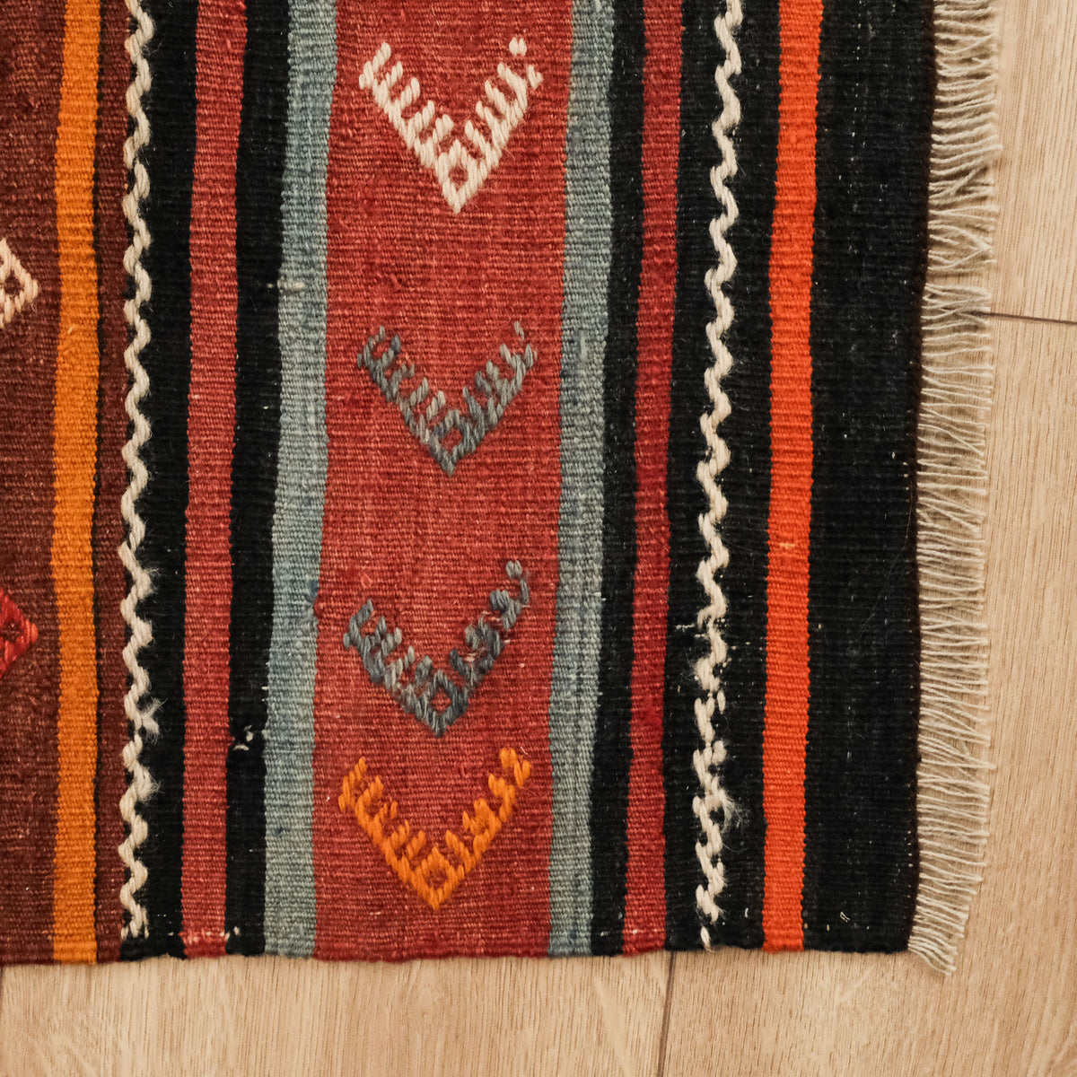 El Dokuma Çok Renkli Anadolu Cicim Kilim — yün