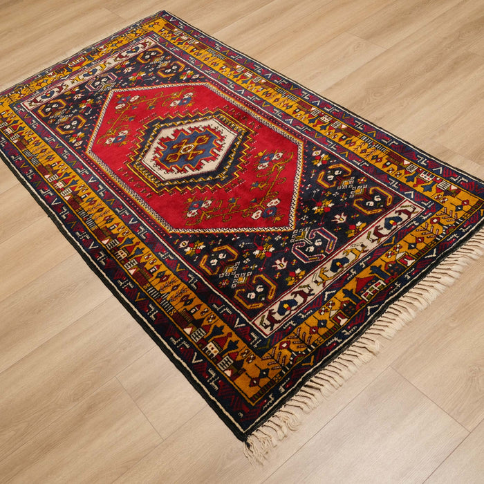 El Dokuma Yahyalı Anadolu Desenli Rengarenk Halı, 108x194 cm — Halıcızade