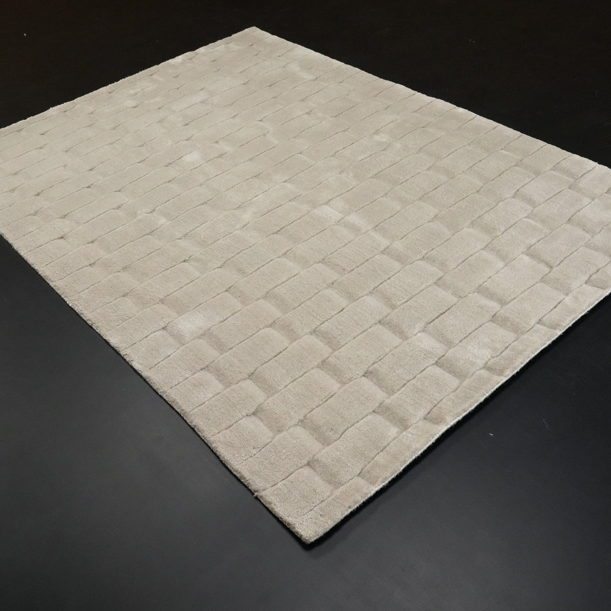 Tezgah Dokuma Geometrik Desenli Gri Halı, 170x240 cm — Halıcızade