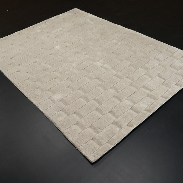 Tezgah Dokuma Geometrik Desenli Gri Halı, 170x240 cm — Halıcızade