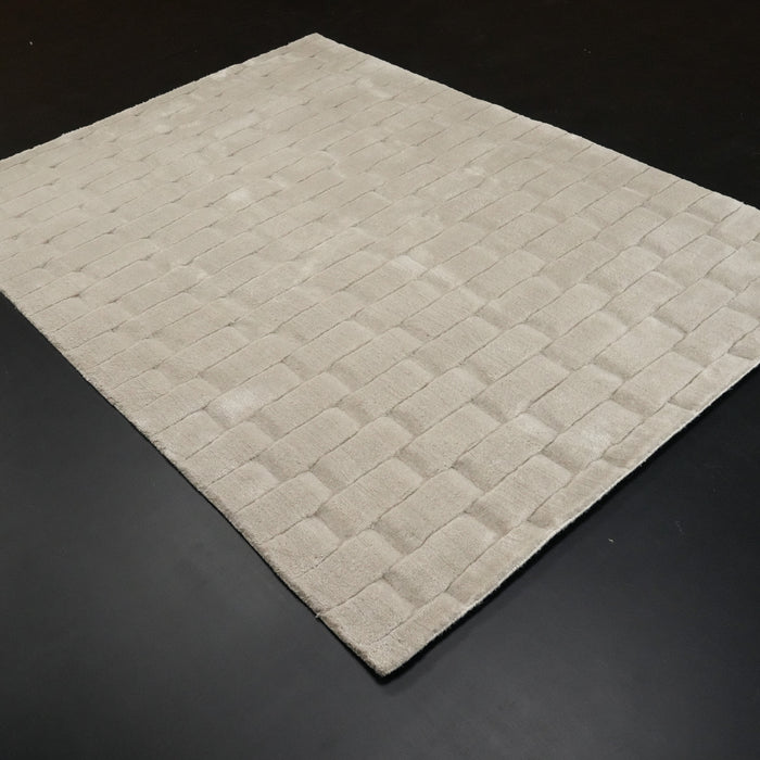 Tezgah Dokuma Geometrik Desenli Gri Halı, 170x240 cm — Halıcızade