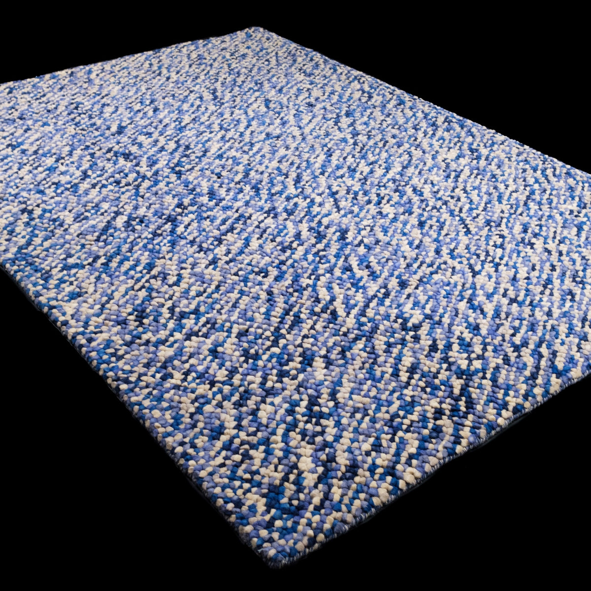 Blue Geometric Handwoven Wool Rug