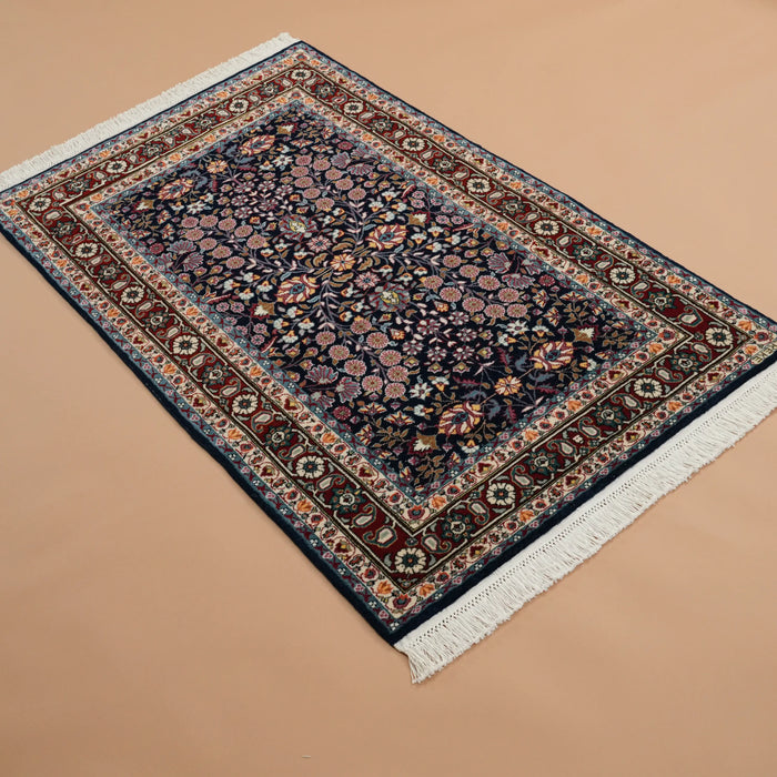 El Dokuma Yün Hereke Halısı, lacivert, 90x150 cm — Halıcızade
