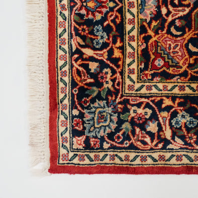 Hand-Woven Persian Patterned Red Wool Carpet