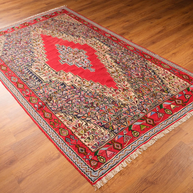 El Dokuma Sine Rengarenk Kilim, 145x257 cm — Halıcızade