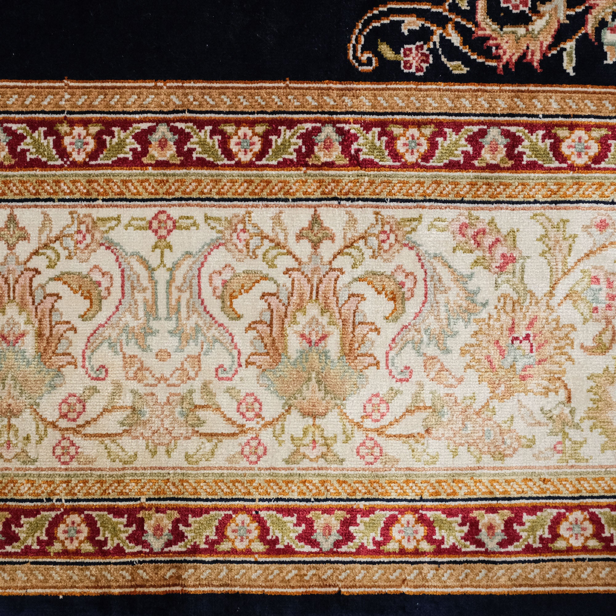 Hand Woven Blue Core Silk Carpet