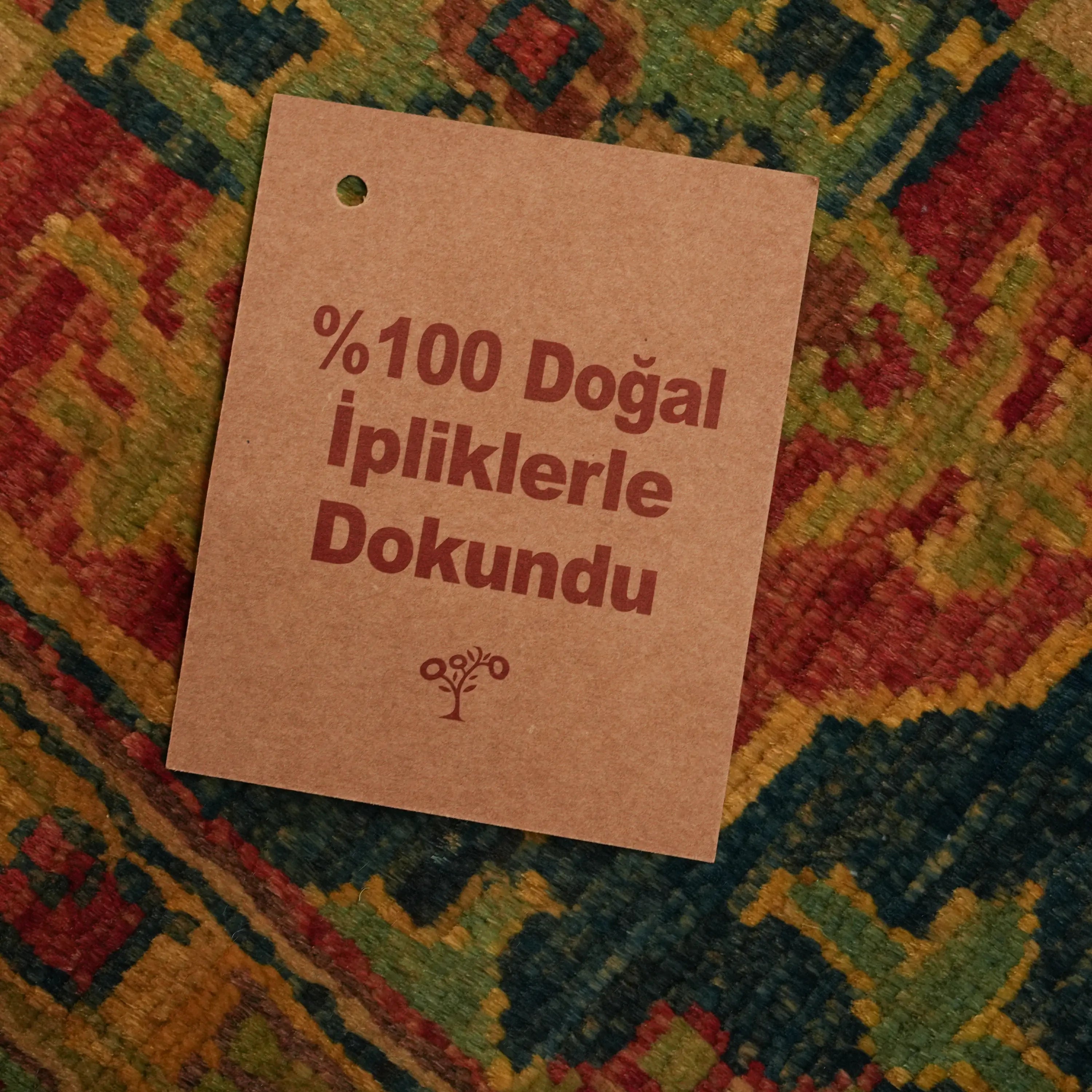 Handwoven Mamluk Pattern Colorful Wool Rug